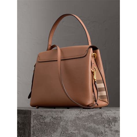 burberry small grainy leather tote|burberry medium canvas check tote.